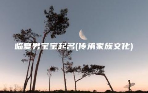 临夏男宝宝起名(传承家族文化)