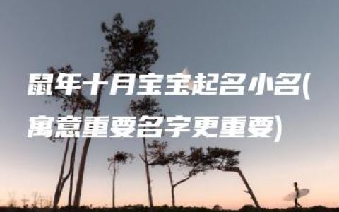 鼠年十月宝宝起名小名(寓意重要名字更重要)