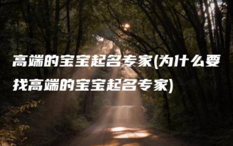 高端的宝宝起名专家(为什么要找高端的宝宝起名专家)