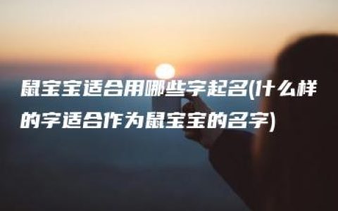 鼠宝宝适合用哪些字起名(什么样的字适合作为鼠宝宝的名字)