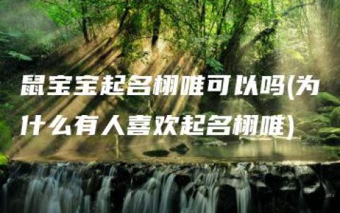 鼠宝宝起名栩唯可以吗(为什么有人喜欢起名栩唯)