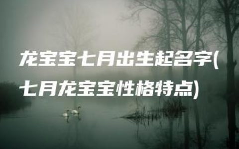 龙宝宝七月出生起名字(七月龙宝宝性格特点)