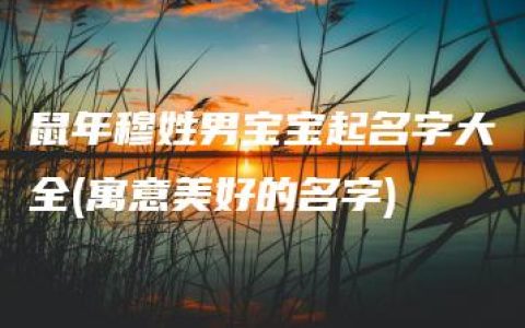 鼠年穆姓男宝宝起名字大全(寓意美好的名字)