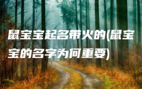 鼠宝宝起名带火的(鼠宝宝的名字为何重要)