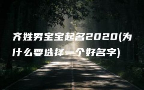 齐姓男宝宝起名2020(为什么要选择一个好名字)