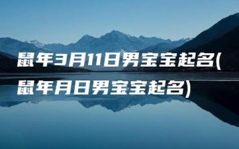 鼠年3月11日男宝宝起名(鼠年月日男宝宝起名)