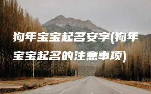 狗年宝宝起名安字(狗年宝宝起名的注意事项)