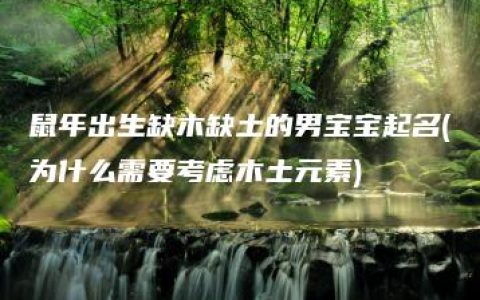 鼠年出生缺木缺土的男宝宝起名(为什么需要考虑木土元素)