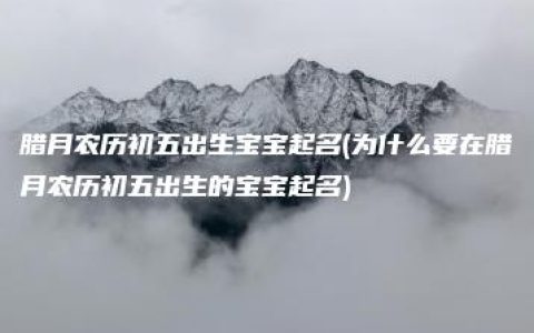 腊月农历初五出生宝宝起名(为什么要在腊月农历初五出生的宝宝起名)