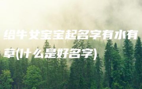 给牛女宝宝起名字有水有草(什么是好名字)