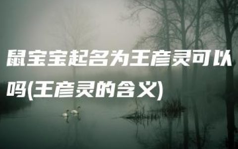 鼠宝宝起名为王彦灵可以吗(王彦灵的含义)