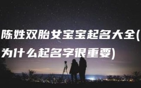 陈姓双胎女宝宝起名大全(为什么起名字很重要)