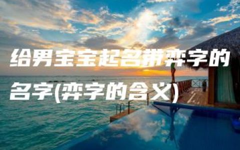 给男宝宝起名带弈字的名字(弈字的含义)