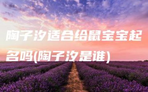 陶子汐适合给鼠宝宝起名吗(陶子汐是谁)