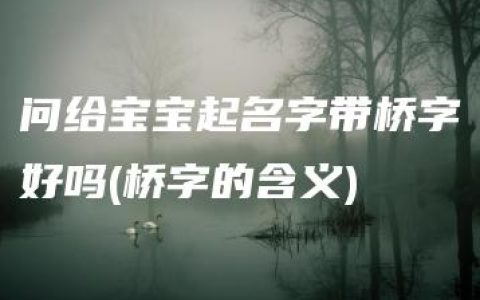 问给宝宝起名字带桥字好吗(桥字的含义)