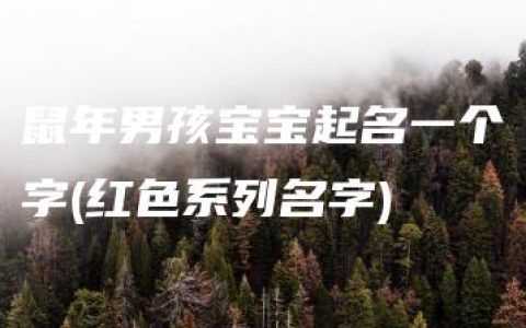 鼠年男孩宝宝起名一个字(红色系列名字)