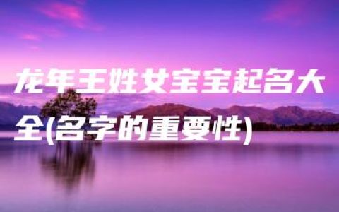 龙年王姓女宝宝起名大全(名字的重要性)