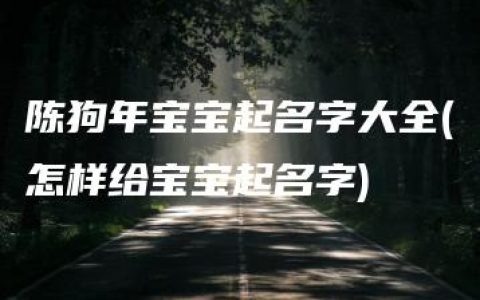 陈狗年宝宝起名字大全(怎样给宝宝起名字)