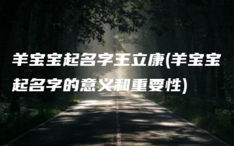 羊宝宝起名字王立康(羊宝宝起名字的意义和重要性)