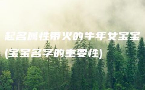 起名属性带火的牛年女宝宝(宝宝名字的重要性)