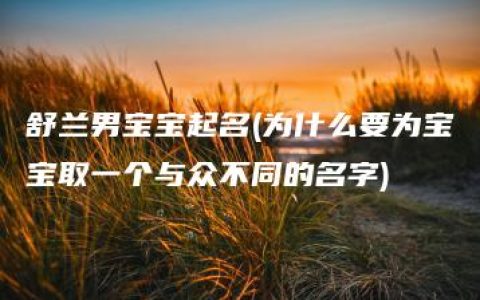 舒兰男宝宝起名(为什么要为宝宝取一个与众不同的名字)