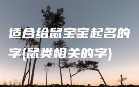 适合给鼠宝宝起名的字(鼠类相关的字)