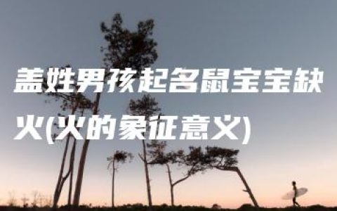 盖姓男孩起名鼠宝宝缺火(火的象征意义)