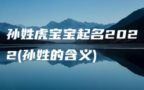 孙姓虎宝宝起名2022(孙姓的含义)