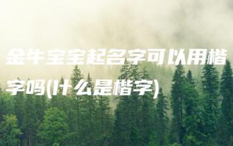 金牛宝宝起名字可以用楷字吗(什么是楷字)