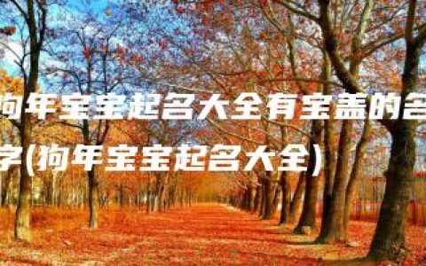 狗年宝宝起名大全有宝盖的名字(狗年宝宝起名大全)