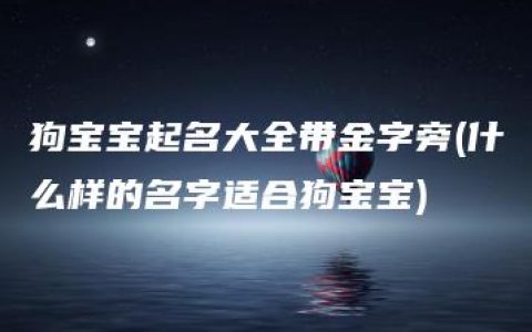 狗宝宝起名大全带金字旁(什么样的名字适合狗宝宝)