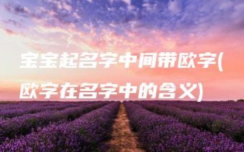 宝宝起名字中间带欧字(欧字在名字中的含义)