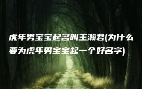 虎年男宝宝起名叫王瀚君(为什么要为虎年男宝宝起一个好名字)