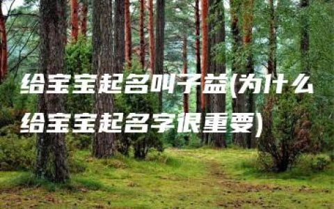 给宝宝起名叫子益(为什么给宝宝起名字很重要)