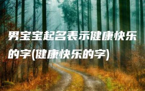 男宝宝起名表示健康快乐的字(健康快乐的字)