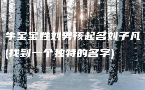 牛宝宝姓刘男孩起名刘子凡(找到一个独特的名字)