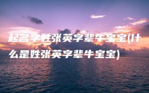 起名字姓张英字辈牛宝宝(什么是姓张英字辈牛宝宝)