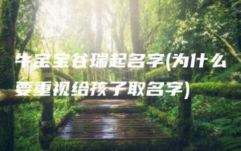 牛宝宝谷瑞起名字(为什么要重视给孩子取名字)