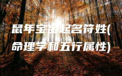 鼠年宝宝起名符姓(命理学和五行属性)