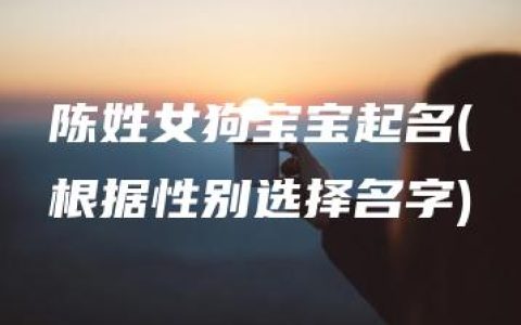 陈姓女狗宝宝起名(根据性别选择名字)