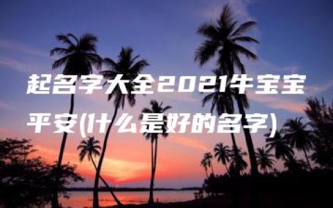 起名字大全2021牛宝宝平安(什么是好的名字)