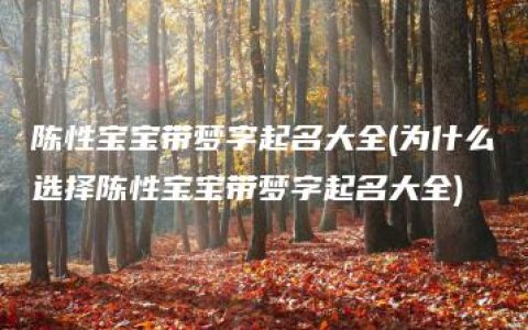 陈性宝宝带梦字起名大全(为什么选择陈性宝宝带梦字起名大全)