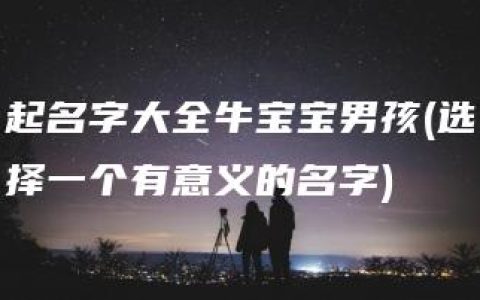 起名字大全牛宝宝男孩(选择一个有意义的名字)