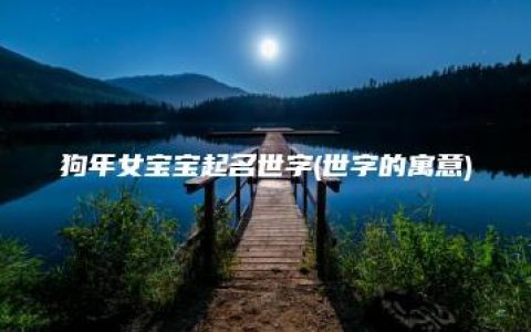 狗年女宝宝起名世字(世字的寓意)