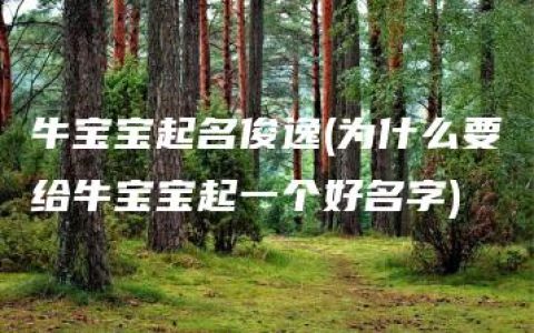 牛宝宝起名俊逸(为什么要给牛宝宝起一个好名字)