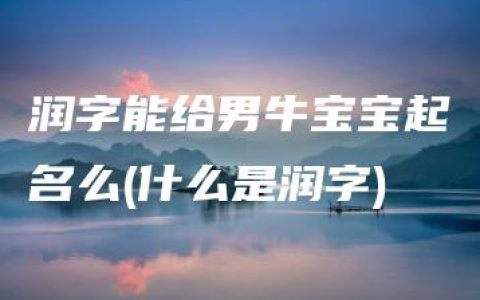 润字能给男牛宝宝起名么(什么是润字)