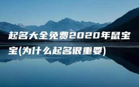 起名大全免费2020年鼠宝宝(为什么起名很重要)