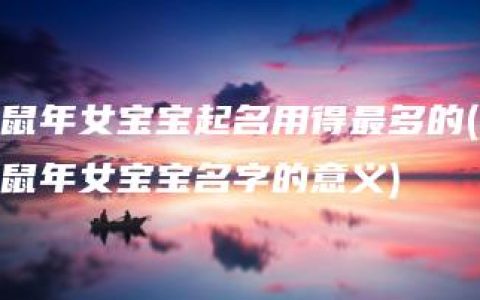 鼠年女宝宝起名用得最多的(鼠年女宝宝名字的意义)