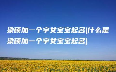 梁硕加一个字女宝宝起名(什么是梁硕加一个字女宝宝起名)