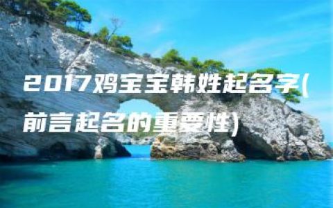 2017鸡宝宝韩姓起名字(前言起名的重要性)